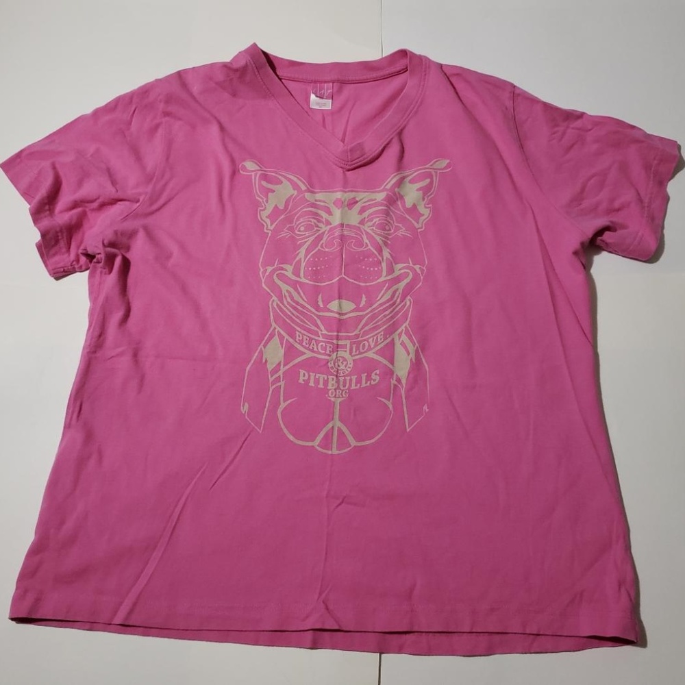 LAT Pink Womens Pitbull Cotton XL TShirt
